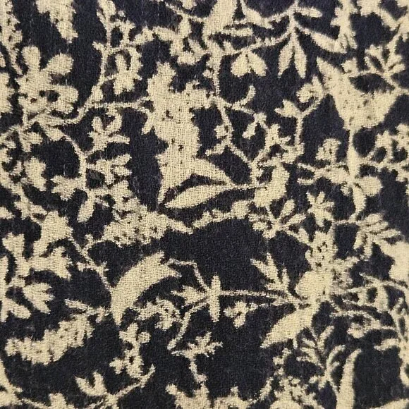 Lucky Brand Size M Blue & White Leaf Pattern Maxi Dress Lightweight Lined - Picture 7 of 9